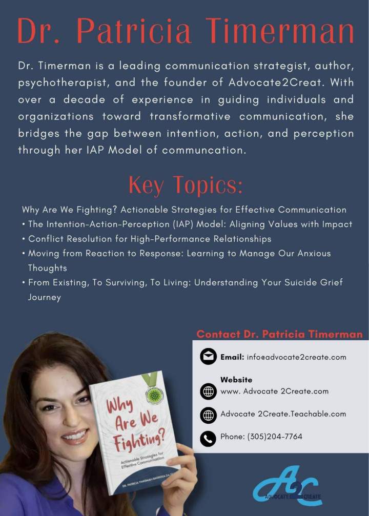 Speaking Engagements – Florida – Advocate2Create